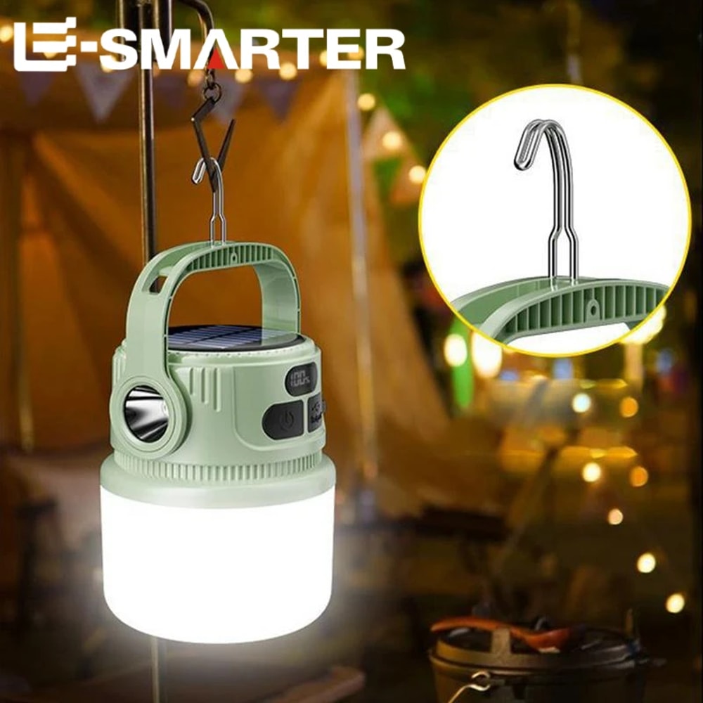 Waterproof Portable LED Camping Flashlight Rechargeable Solar Lantern For Outdoors 1
