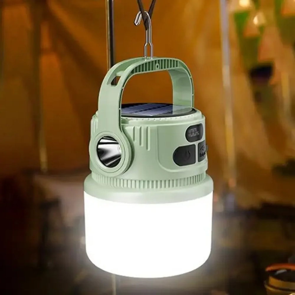 Waterproof Portable LED Camping Flashlight Rechargeable Solar Lantern For Outdoors 0