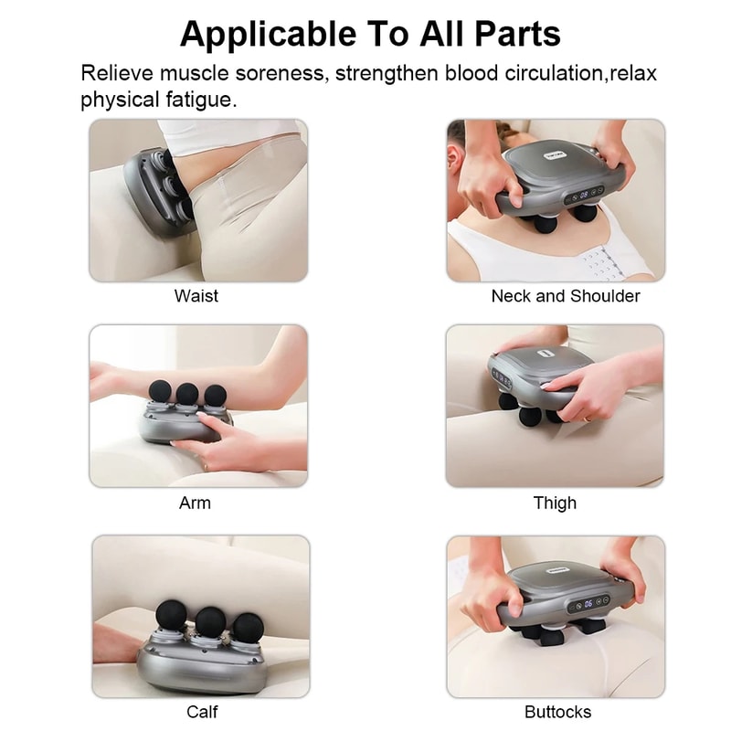 Professional Fascia Massage Gun with 6 Attachments for Muscle Relief