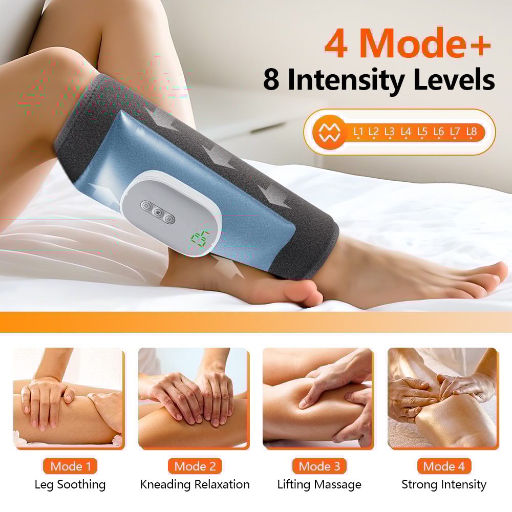 Rechargeable Wireless Leg Massager 8 Intensities Calf Air Compression For Muscle Relaxation 3