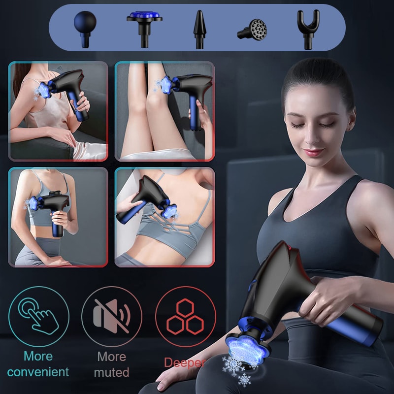 Percussion Massage Gun with Cold Compress for Body, Neck, Back, Leg, Deep Tissue Muscle Relaxation and Fascia Relief