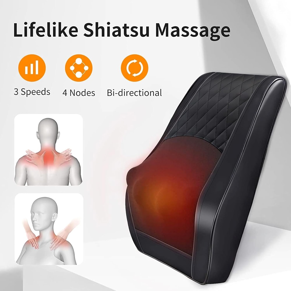3D Kneading Back Massager With Heat Massage Pillow For Neck Shoulder Back Leg Pain Relief Perfect G 3