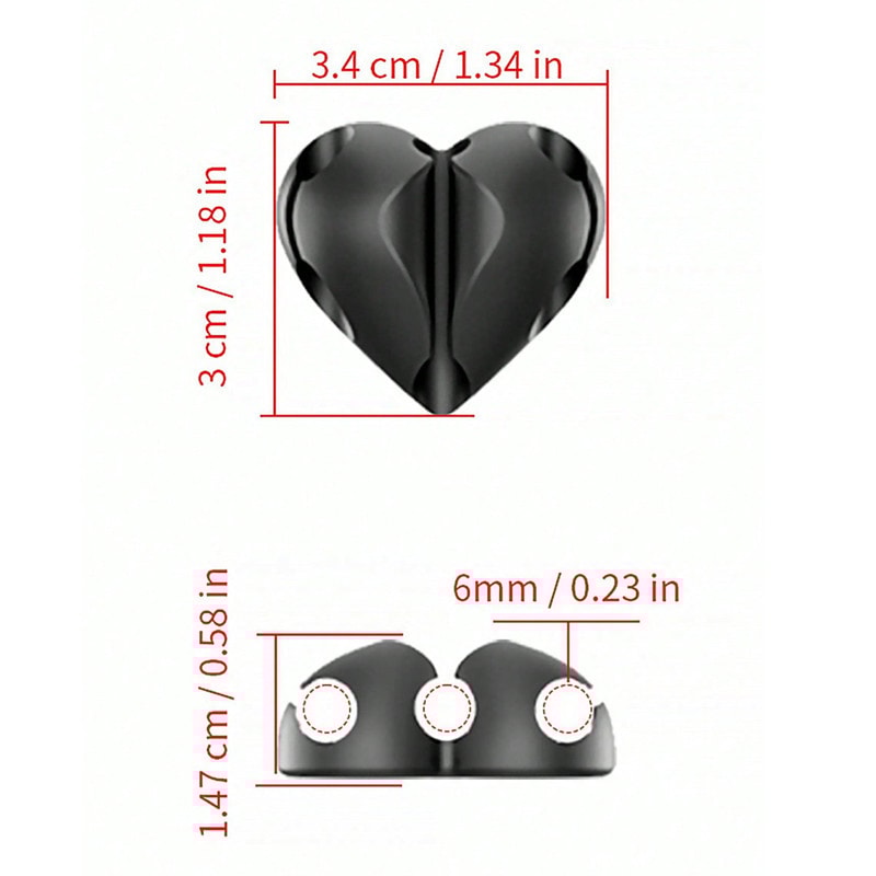 USB Charging Cable Clips HeartShaped Mini Cable Winder Organizer Desk Tidy Organiser Holder Protect 4