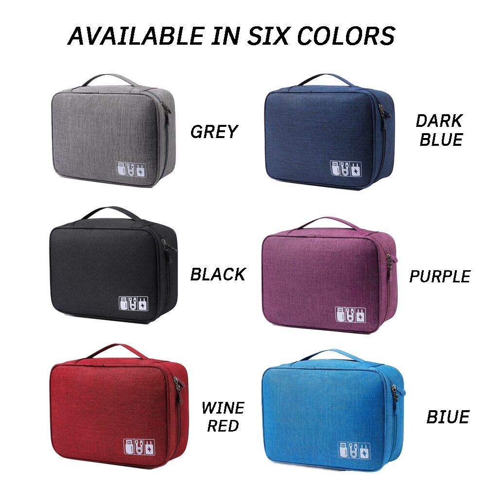 Portable Electronic Organizer USB Charger Storage Bag Waterproof Cable Organizer For Travel 4