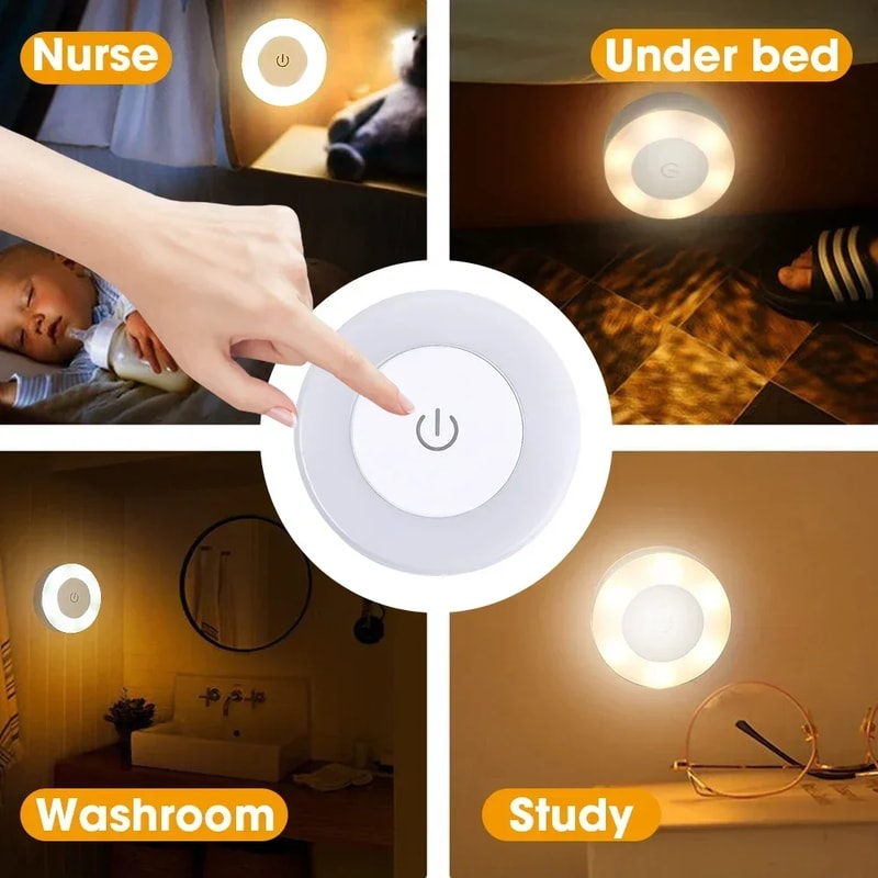 Portable USB Rechargeable Night Light LED Lamp For Living Room Bedroom Home Decorations 5
