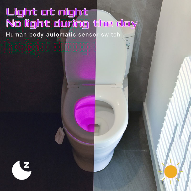 Human Sensing Toilet Night Light Waterproof Charging Projection Lamp Colorful Bathroom Lighting Dec 2