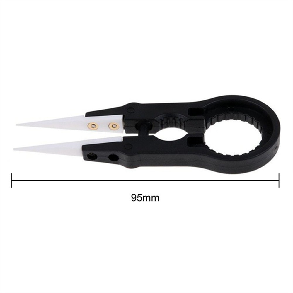 Pointed Tip Ceramic Tweezers Stainless Steel Handle Heat Resistant DIY Multifunctional Screwdriver 1