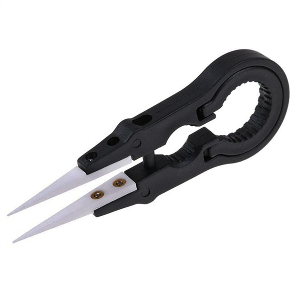 Pointed Tip Ceramic Tweezers Stainless Steel Handle Heat Resistant DIY Multifunctional Screwdriver 3