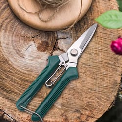 straight head pruning shears, non-slip handle, stainless steel garden scissors