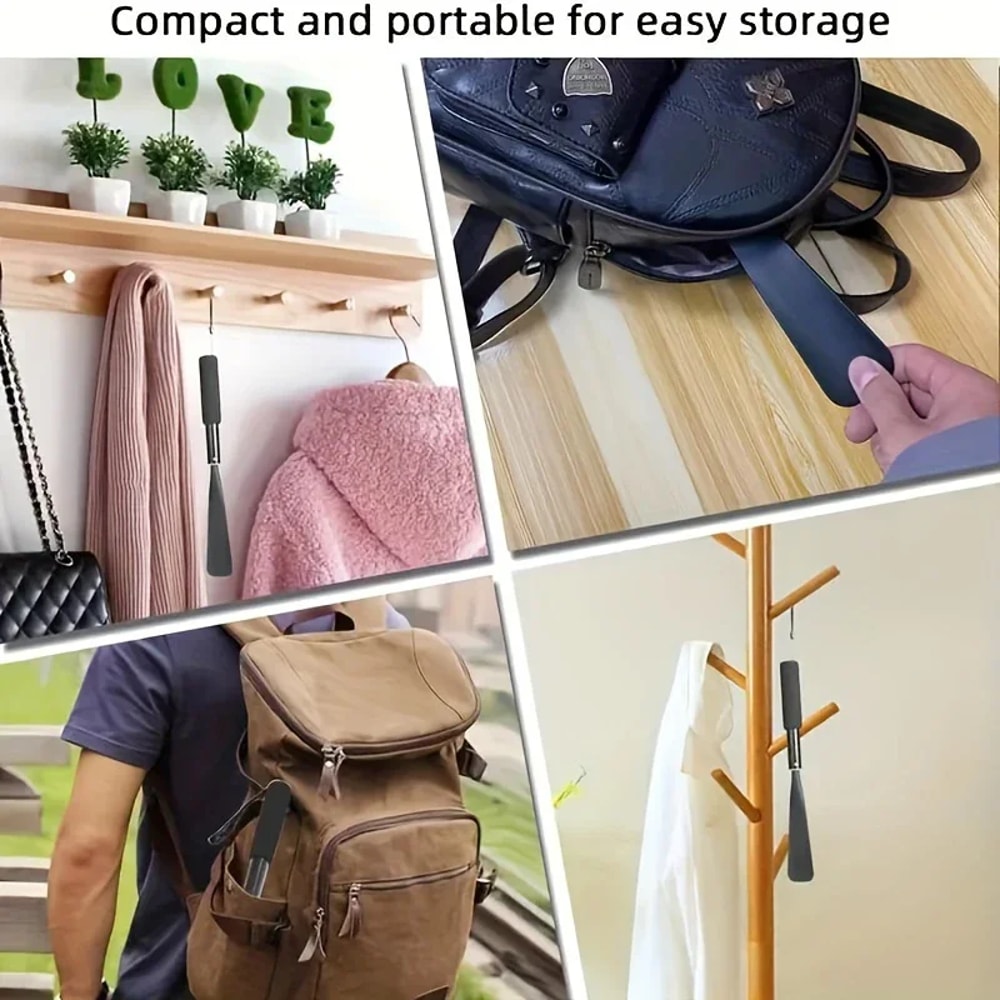 Adjustable Telescopic Shoehorn Stainless Steel Long Handle Shoehorn Household Shoehorn With Freely 2