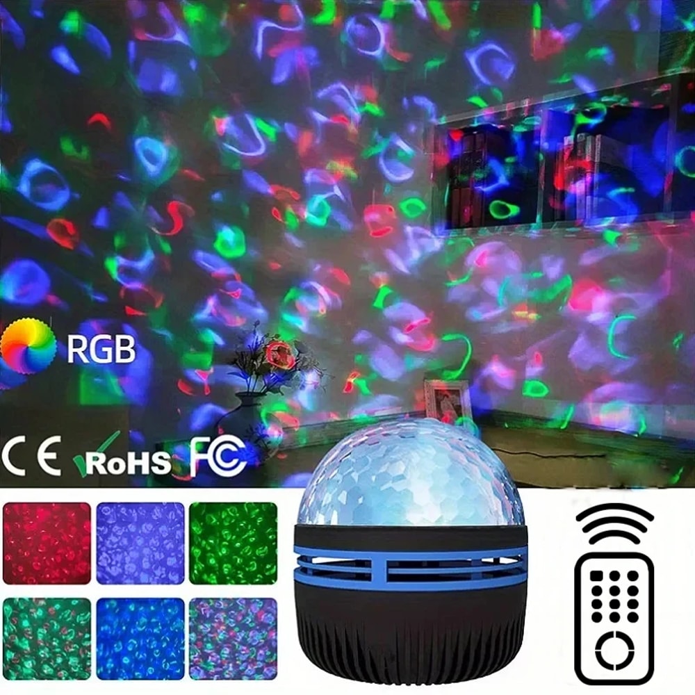 RGB Galaxy Light LED Starry Night Sky Projector with USB Remote Control, 7 Modes for Bedroom, Game Room
