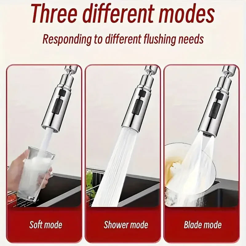 Faucet Extender With Metal Alloy Head AntiSplash Shower Sprayer Water Saver For Home 1
