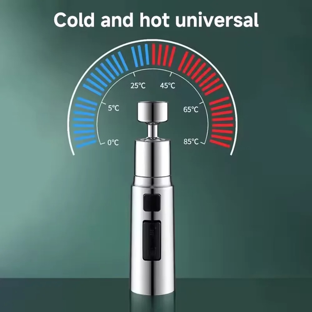 Faucet Extender With Metal Alloy Head AntiSplash Shower Sprayer Water Saver For Home 4