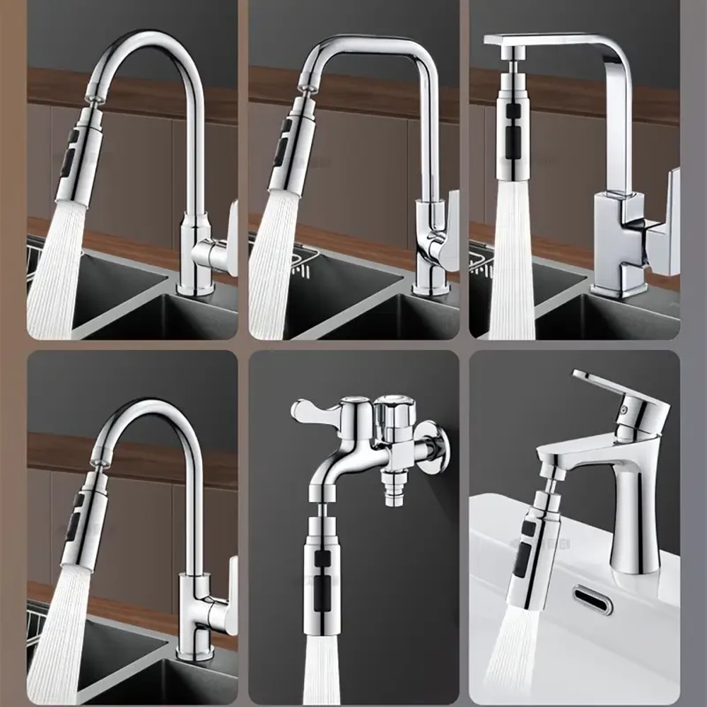 Faucet Extender With Metal Alloy Head AntiSplash Shower Sprayer Water Saver For Home 5