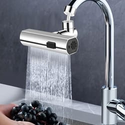 universal rotating splash-proof faucet extension, 360° waterfall bubbler booster for kitchen sinks