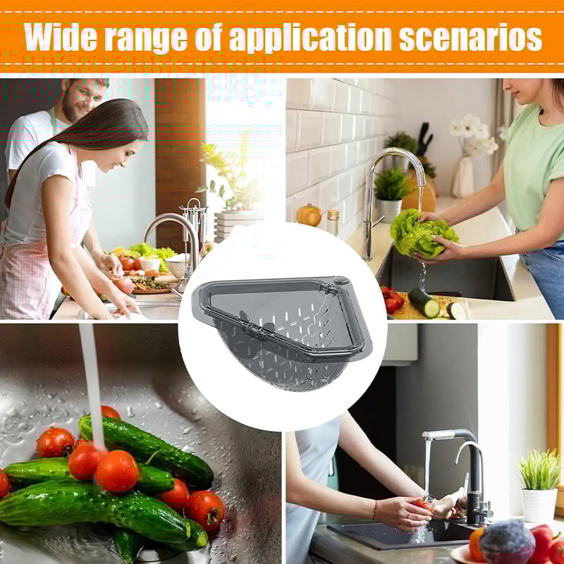 Magnetic Suction Corner Sink Strainer SpaceSaving Triangular Kitchen Sink Filter For Efficient Drai 5