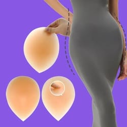 seamless silicone hip pads for natural, removable hip simulation, washable and reusable