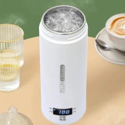 portable electric tea and coffee kettle, travel water boiler with anti-scald thermal cup