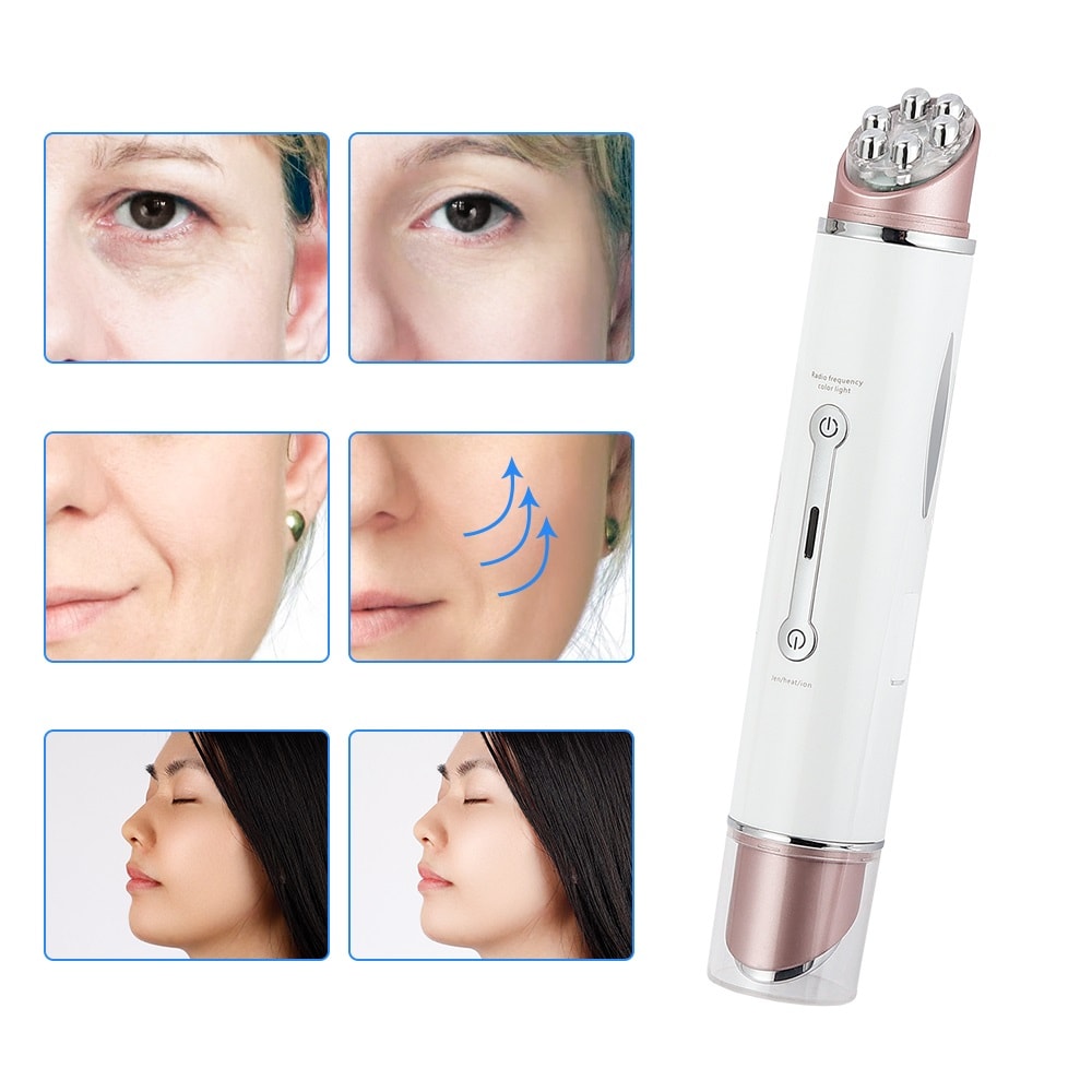 LED Photon Therapy Eye Face Massager Skin Lifting AntiWrinkle EMS Heating Massage Tool 5