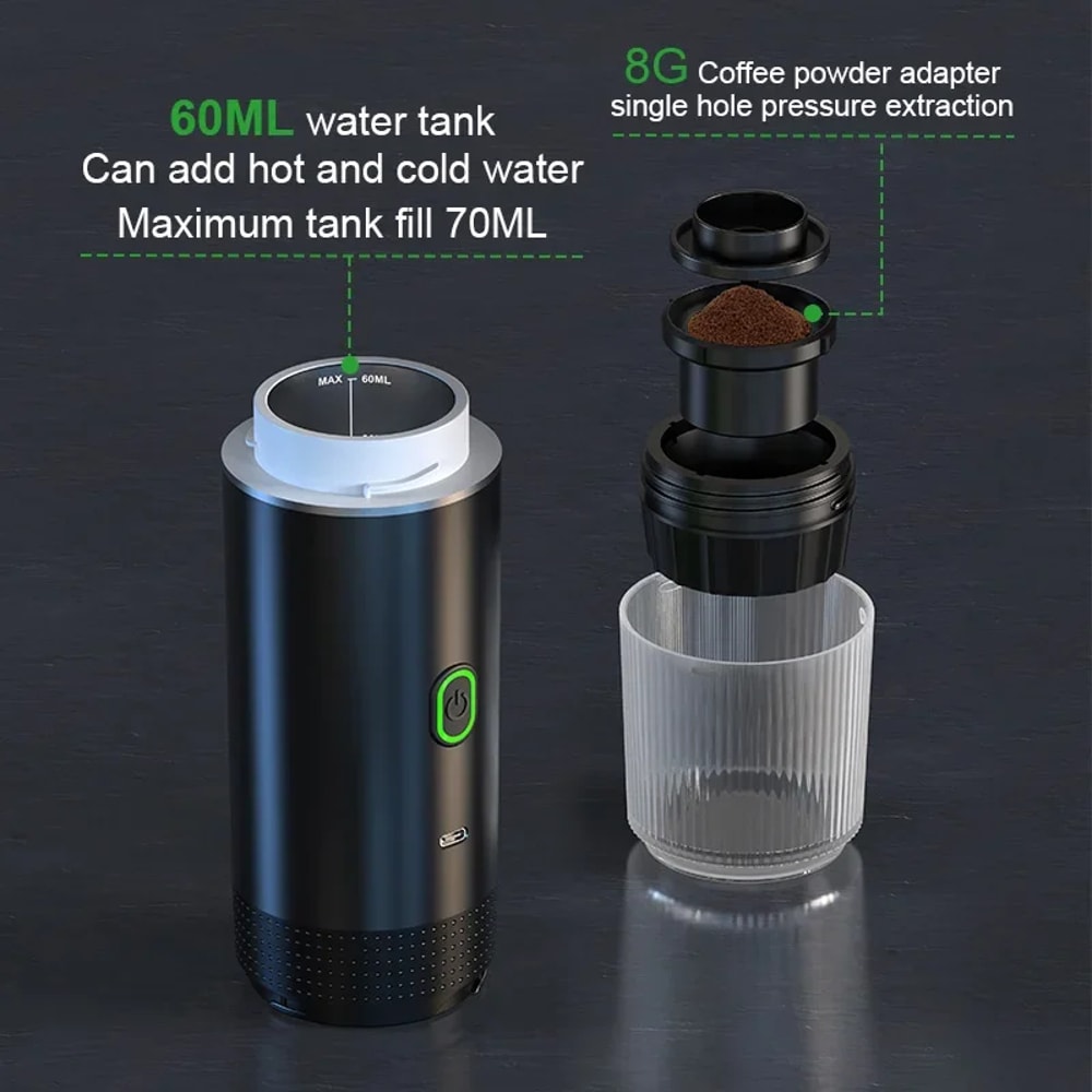 Portable Espresso Machine Travel Coffee Maker Mini Espresso Machine For Car And Camping 3