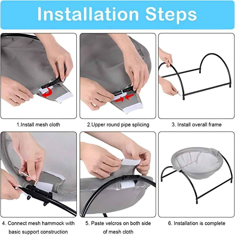 ComfortLift Cat Hammock Bed Washable Elevated Pet Hammock For Small And Medium Cats 4