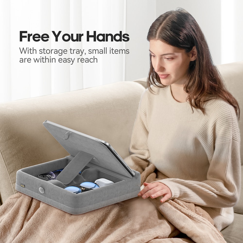 Adjustable Tablet Pillow Stand With Storage Soft IPad Pillow Stand For Bed And Lap Use 2