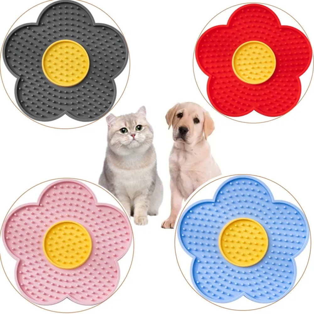 Sunflower Dog Lick Mat Silicone Slow Feeder Mat For Cats And Dogs 0