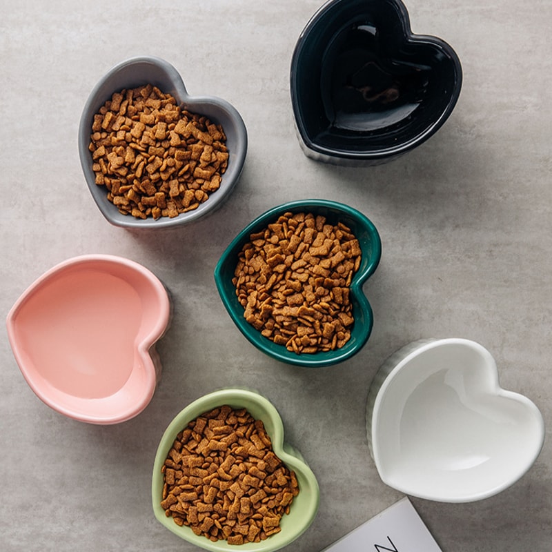 Slanted Elevated Cat Bowl Ceramic Tilted Cat Bowl With Anti Tip Stand 4