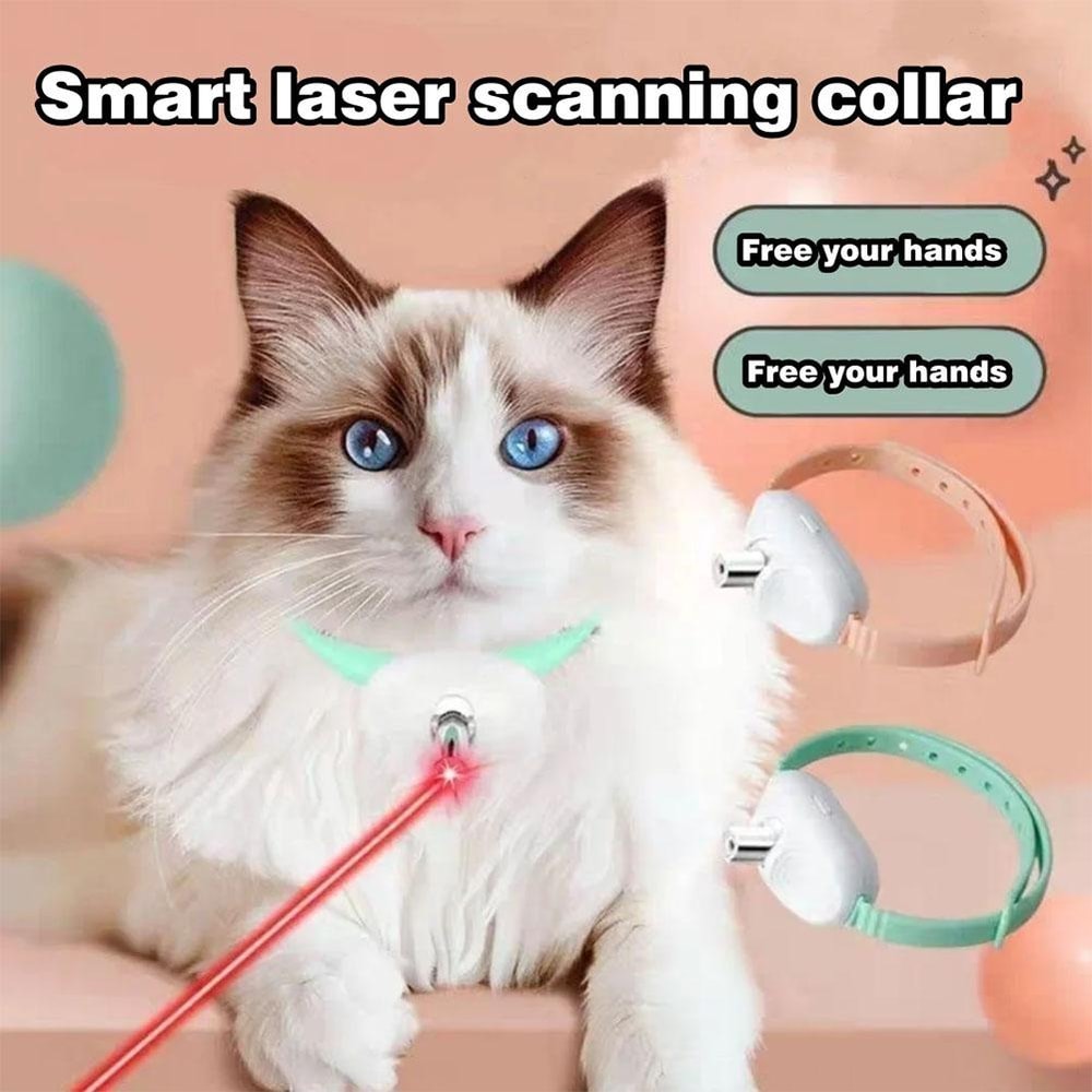 Smart Rechargeable Laser Cat Toy Collar for Interactive Play