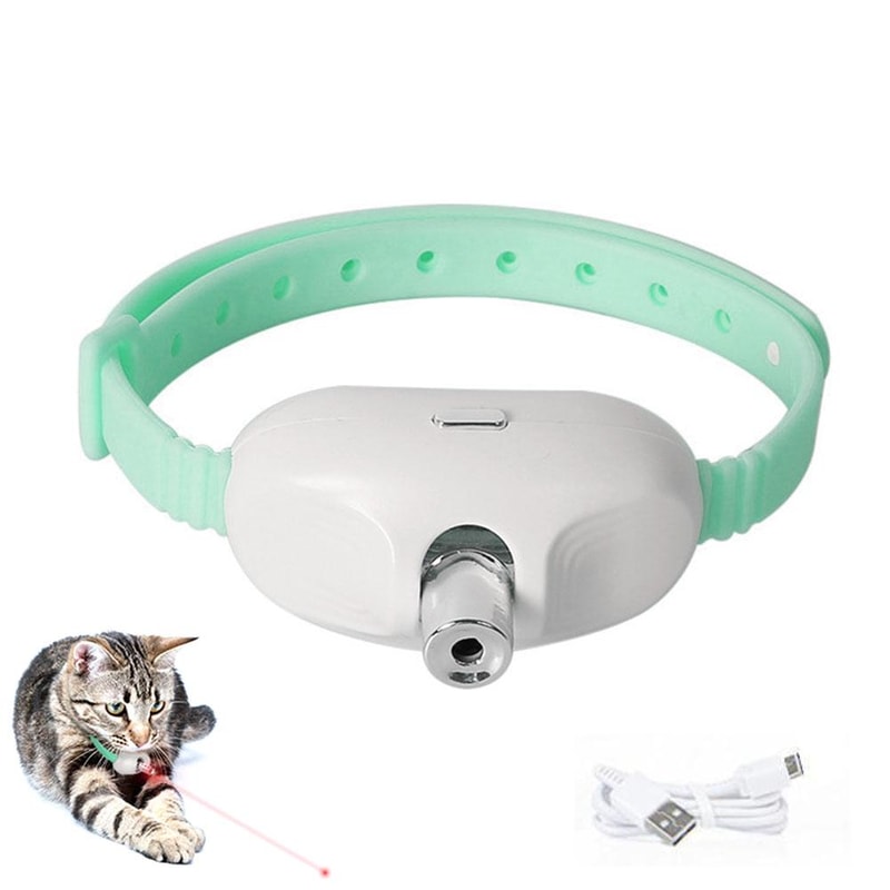 Smart Rechargeable Laser Cat Toy Collar for Interactive Play