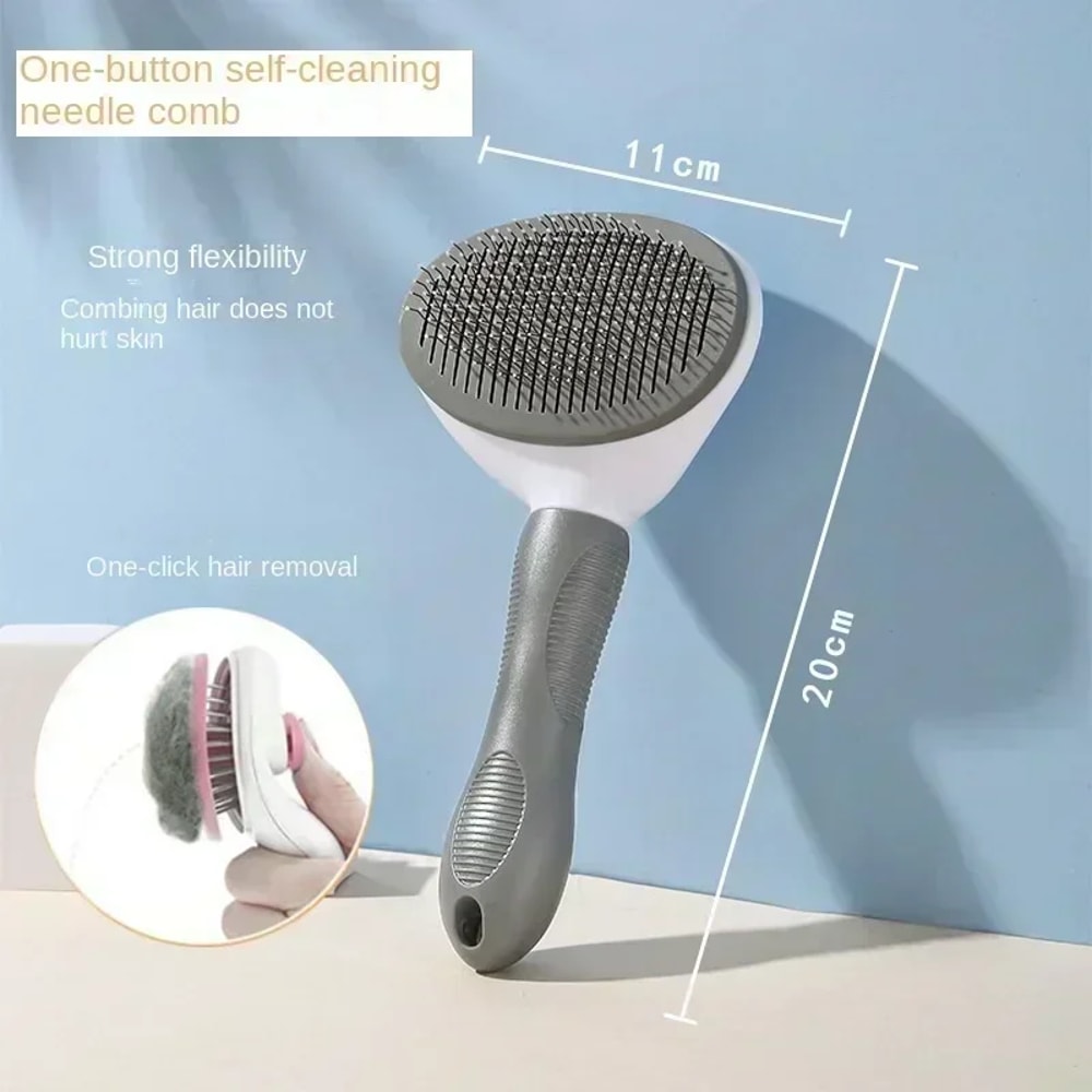 Premium Pet Grooming Brush For Cats Dogs NonSlip Hair Removal Comb 6