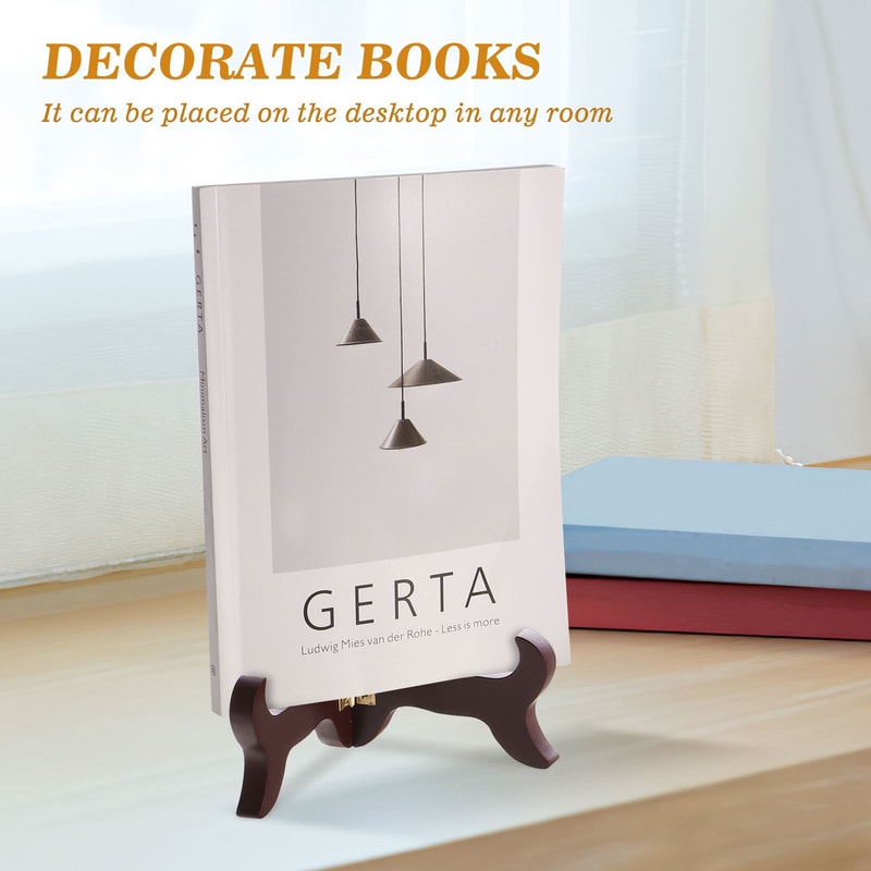 Wooden Display Easel Stand for Frames, Photos & Plates, Folding Tabletop Holder