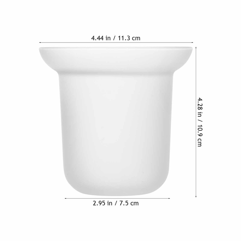 No Holes Frosted Glass Toilet Brush Cup With Storage Base Elegant Bathroom Essential 4