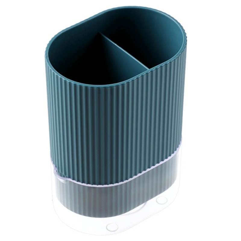 Divided Kitchen Utensil Holder With Tray Dish Drainer For Spoon Fork Chopsticks Tableware Storage 8