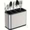 Large Capacity Kitchen Utensil Holder Stainless Steel Cutlery Organizer With Removable Divider And 0