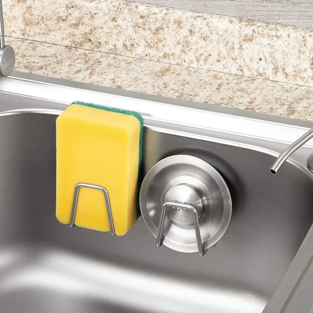 Stainless Steel Sink Sponge Holder SelfAdhesive Wall Rack For Kitchen Drain Drying And Storage 1