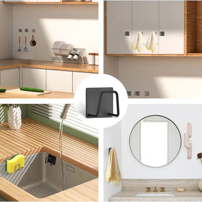 Stainless Steel Sink Sponge Holder SelfAdhesive Wall Rack For Kitchen Drain Drying And Storage 5