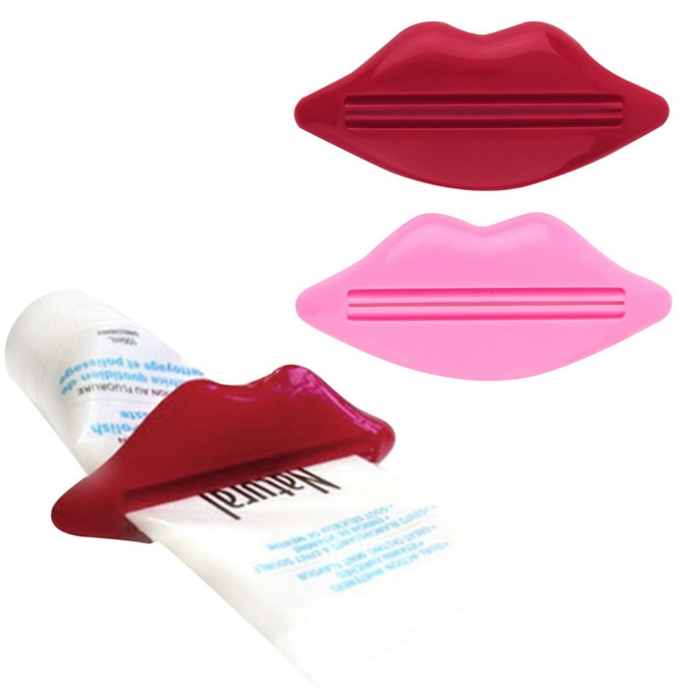 Lip Kiss Toothpaste Squeezer, Fun & Practical Bathroom Tube Dispenser Set