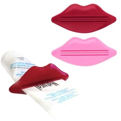 lip kiss toothpaste squeezer, fun & practical bathroom tube dispenser set
