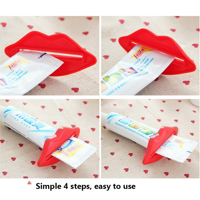 Lip Kiss Toothpaste Squeezer, Fun & Practical Bathroom Tube Dispenser Set