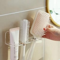 multi-purpose transparent acrylic bathroom comb holder, vanity organizer for easy access and convenience