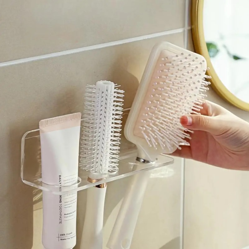 Multi-purpose Transparent Acrylic Bathroom Comb Holder, Vanity Organizer for Easy Access and Convenience
