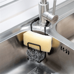 durable sink caddy holder, multi-use metal organizer for kitchen and bathroom