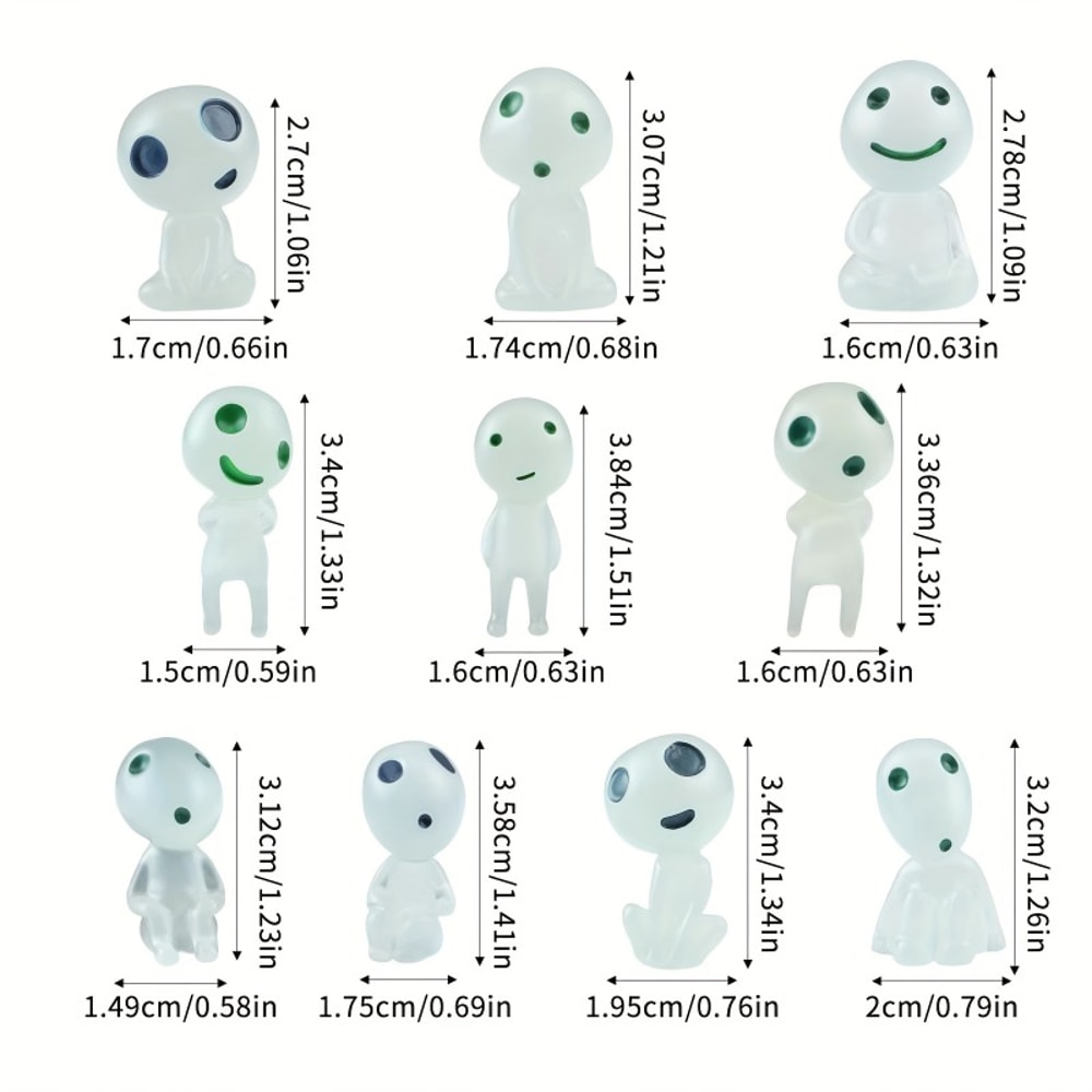 Luminous Resin Ghost Figures, Miniature Alien Decor for Aquarium, DIY Terrarium Crafts, and Halloween Outdoor Decoration