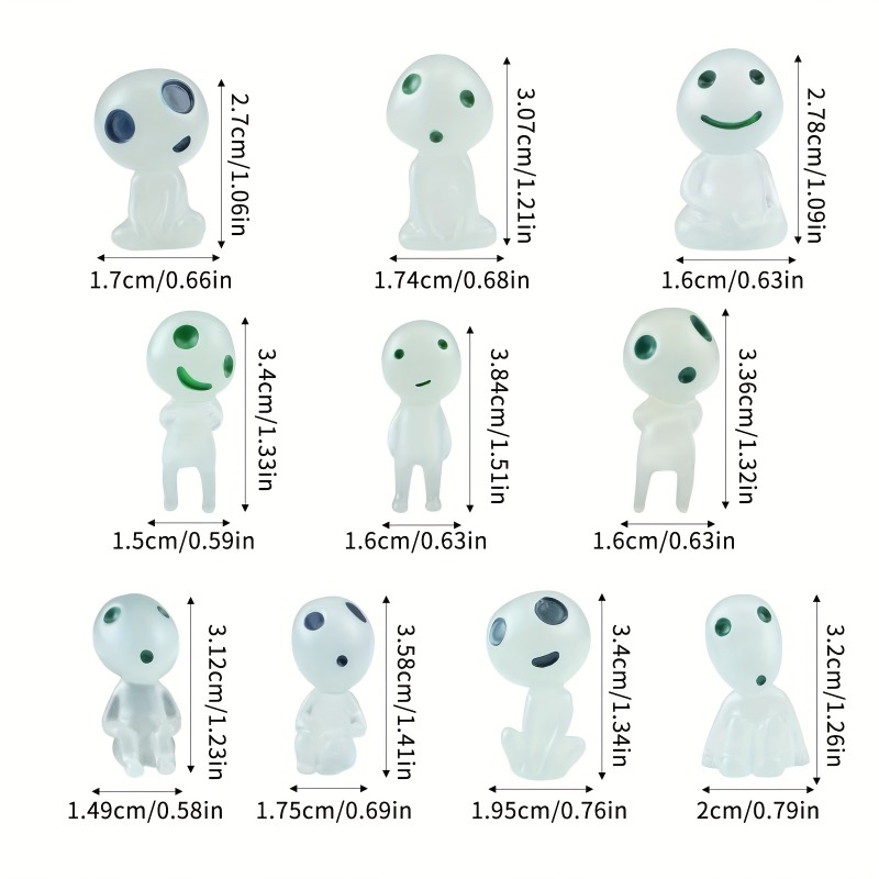 Luminous Resin Ghost Figures, Miniature Alien Decor for Aquarium, DIY Terrarium Crafts, and Halloween Outdoor Decoration