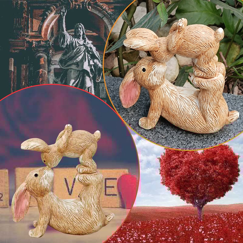 Kissing Rabbit Statue Romantic Resin Decoration For Valentines Day Easter Perfect Gift For Loved O 4