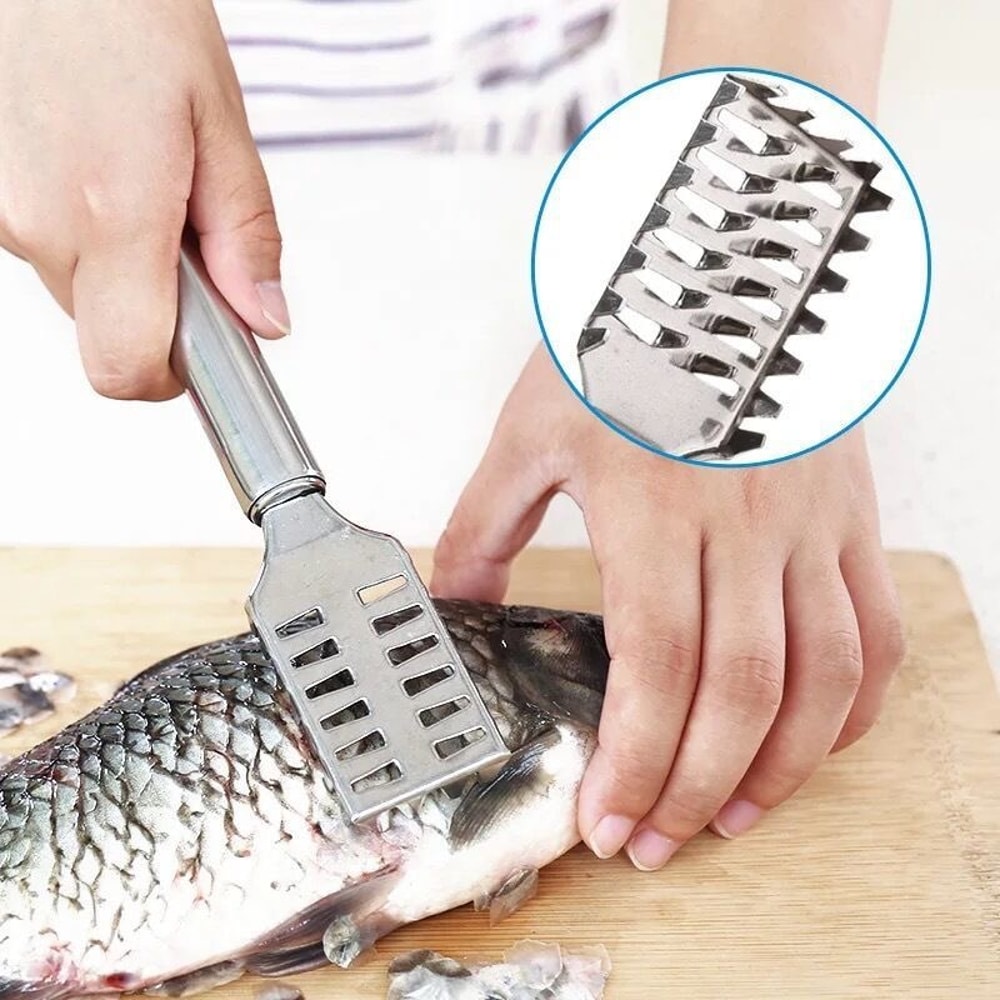 Stainless Steel Fish Scale Remover Peeler Tool For Fast Seafood Cleaning 2