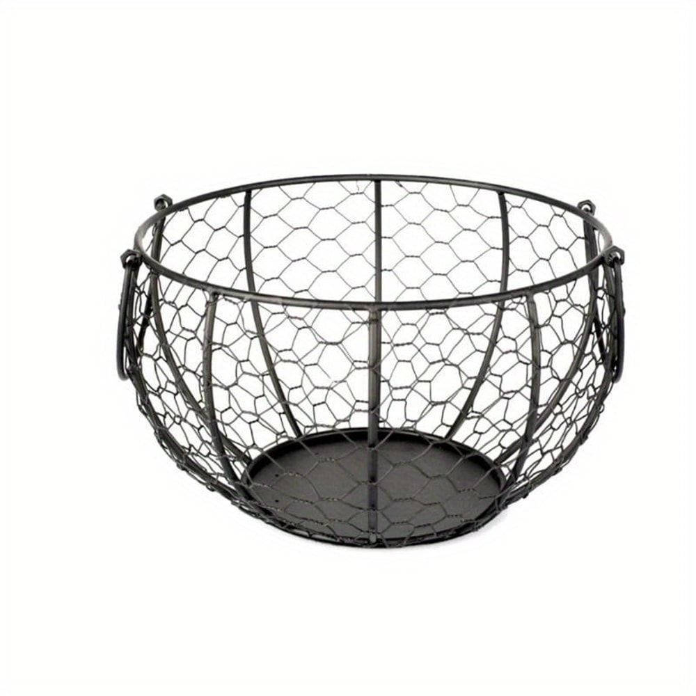 Metal Wire Egg Basket with Chicken Cover, High Quality Kitchen Storage Organizer