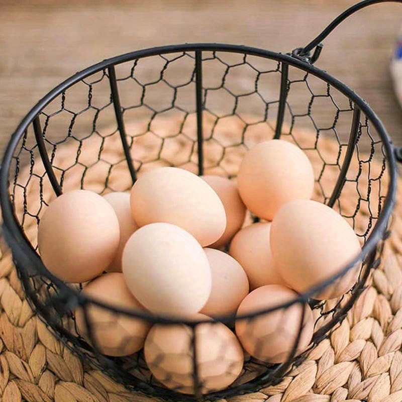 Metal Wire Egg Basket with Chicken Cover, High Quality Kitchen Storage Organizer