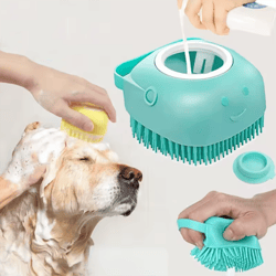 multifunctional silicone bath massage brush for dogs and cats, soft, safety brush for bathing and grooming your pets